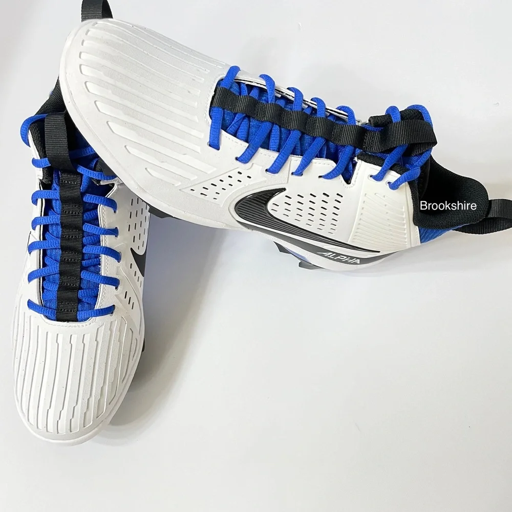 Nike Alpha Menace Strong Football Cleats Men's Size 10 II5139-101 White Blue